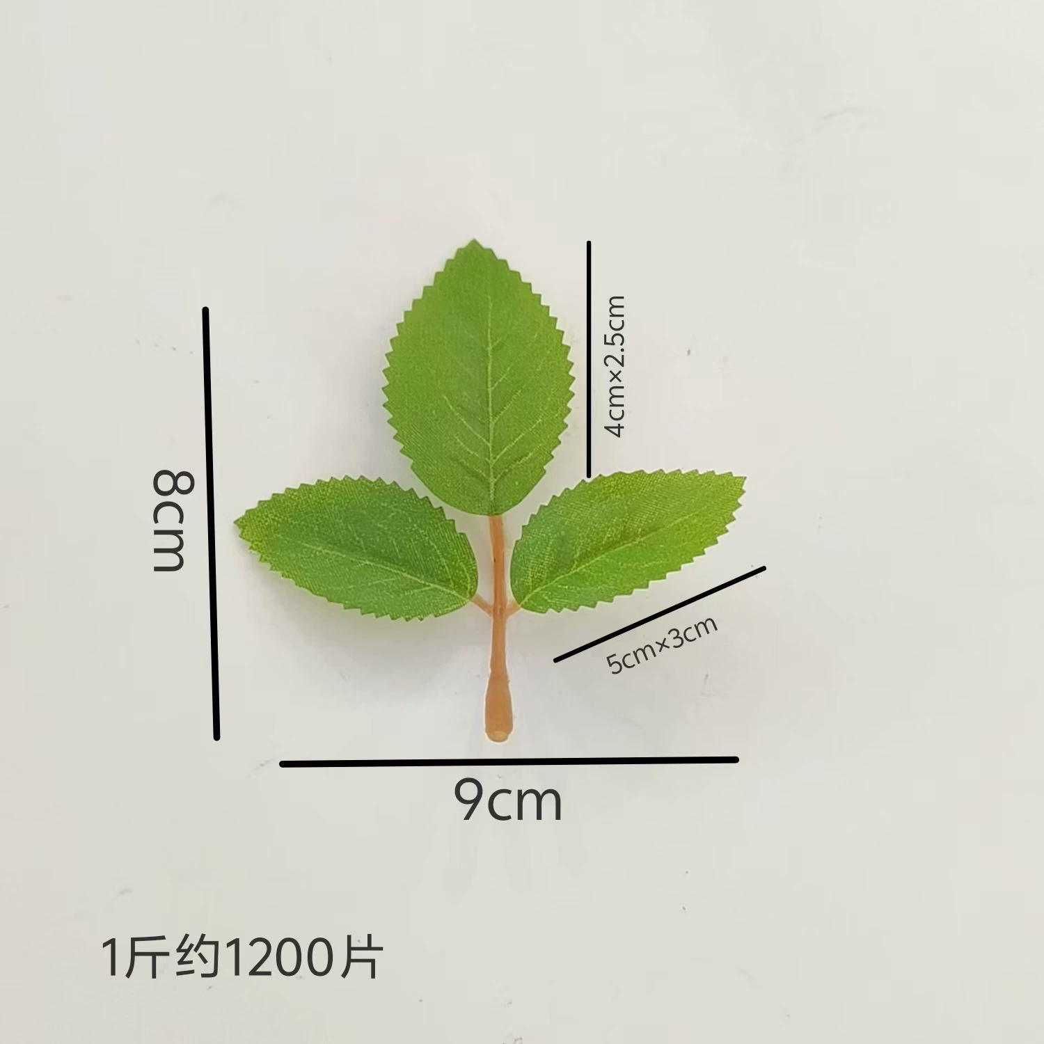 Factory green leaves artificial plant with 3-prong 5-prong 6-prong rose leaf artificial plant accessory rose leaf