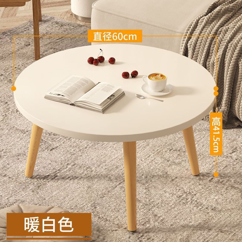 Una pequeña mesa redonda simple mesa de té pequeña mesa dormitorio mini mesa redonda de madera sólida sofá gabinete