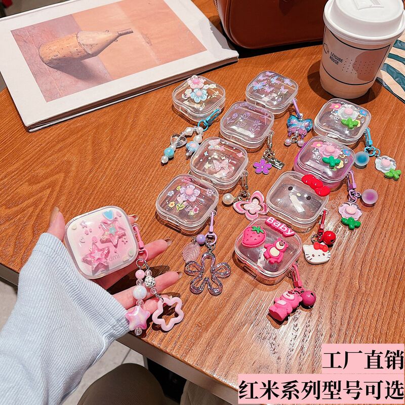 For Red Rice Buds6lite Youth Bluetooth Headset Protective Cover 4 Vitality/5 Cartoon Transparent Soft Case Cute