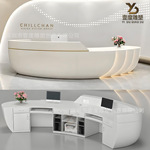 玻璃钢前台医美诊所吧台美容院公司前台桌接待台简约服装店收银台