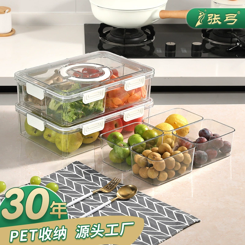 Чжан лук холодильник ящик для хранения кухня овощная пища фрукты Слива хрустящий замороженный полностью прозрачный пластиковый ящик для хранения