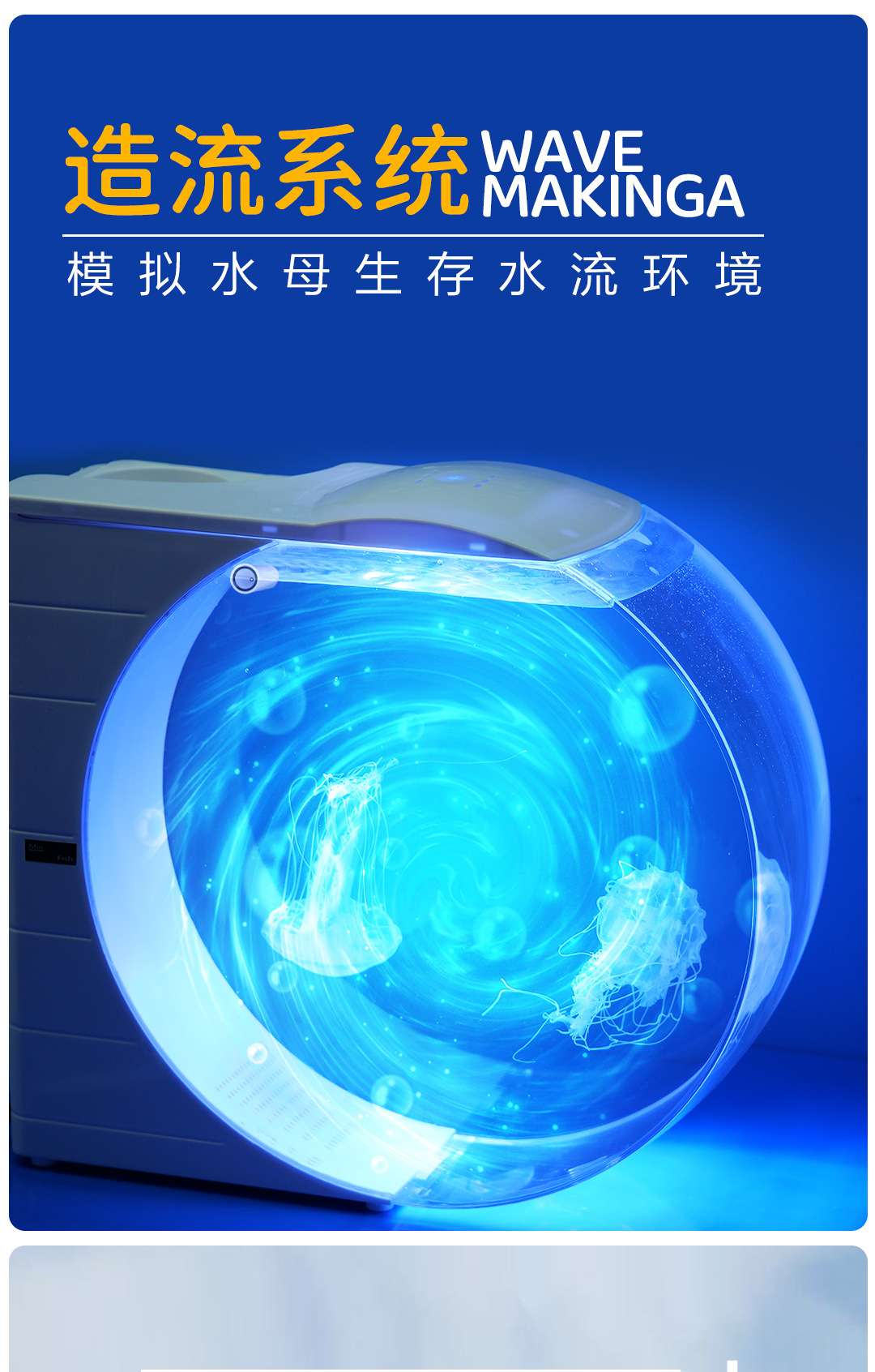 摆摊水母缸桌面缸10L展示缸水族生态鱼缸赤月海月活体地摊养殖缸