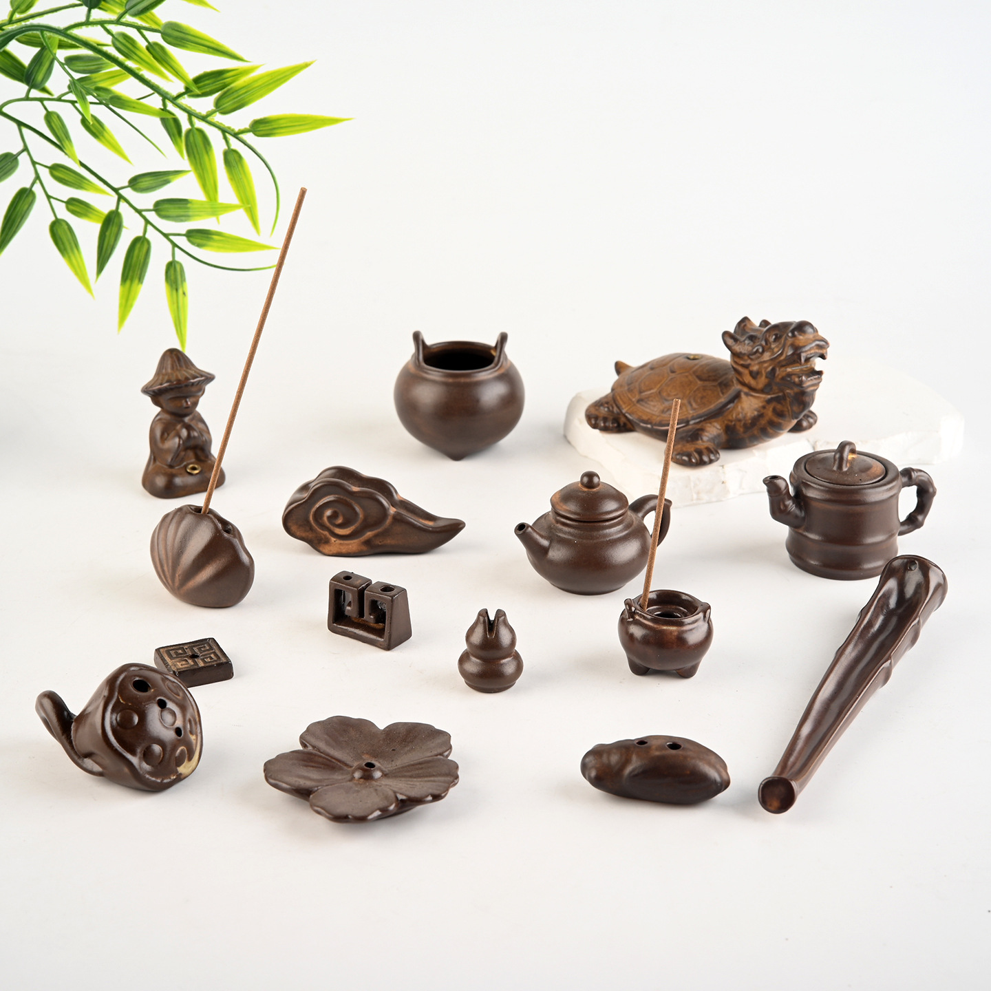 仿古迷你线香香插香托小配件便携小香炉家用檀香香熏炉陶瓷摆件