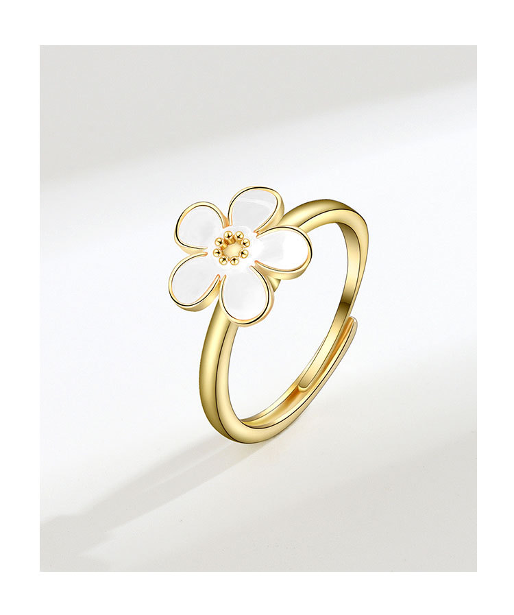 Fashion Flower Copper Patchwork Rings 1 Piece