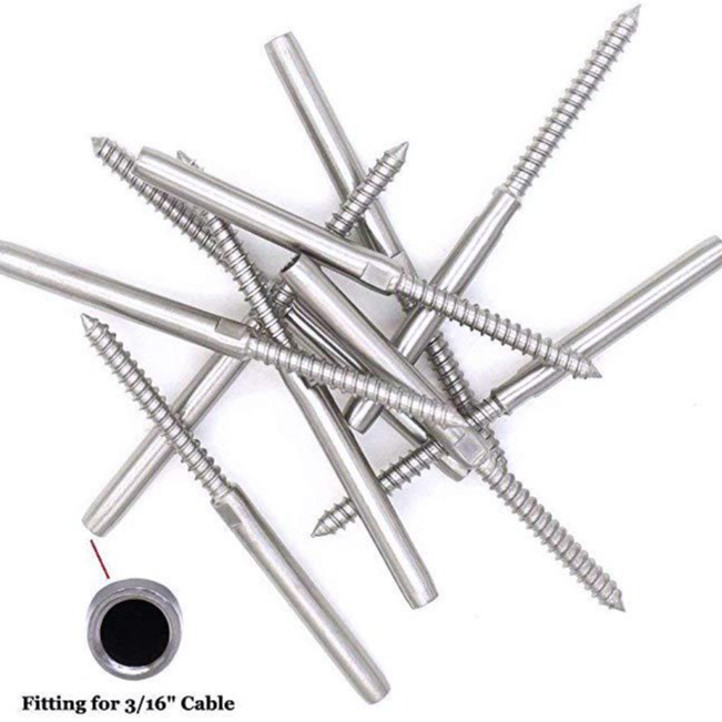 不锈钢直杆接线器 钢丝绳五金配件端子 楼梯护栏钢丝绳端子