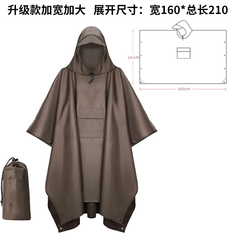 Comercio exterior impermeable al aire libre tres en uno poncho 210T poliéster PU viaje senderismo capa montañismo pesca capa impermeable