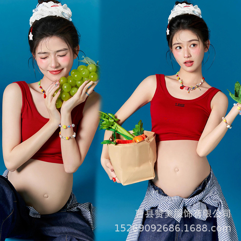 New Style Maternity Photo Shoot Outfits for Studios, Fresh and Playful Cute Style Theme for Belly Photos, Indoor Home Shooting Clothes