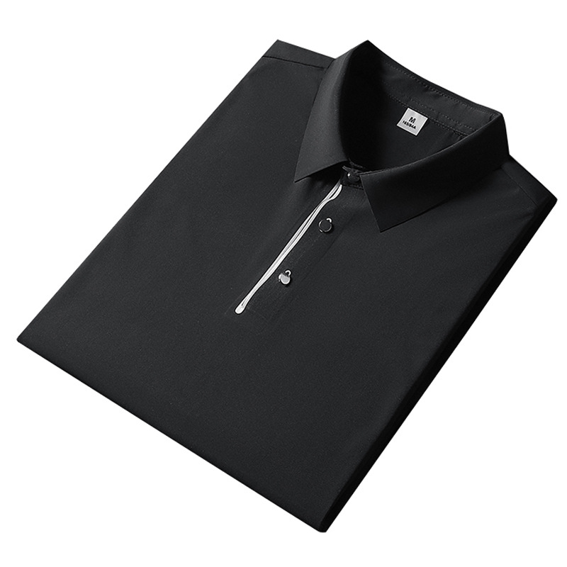 2024 verano delgado camiseta de hielo de manga corta con solapa para hombres secado rápido sin marcas camiseta de polo de media manga grande al por mayor