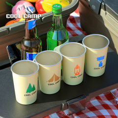 COOLCAMP outdoor camping water cup 304 stainless steel 4-piece cup camping cooker picnic beer mug coffee cup