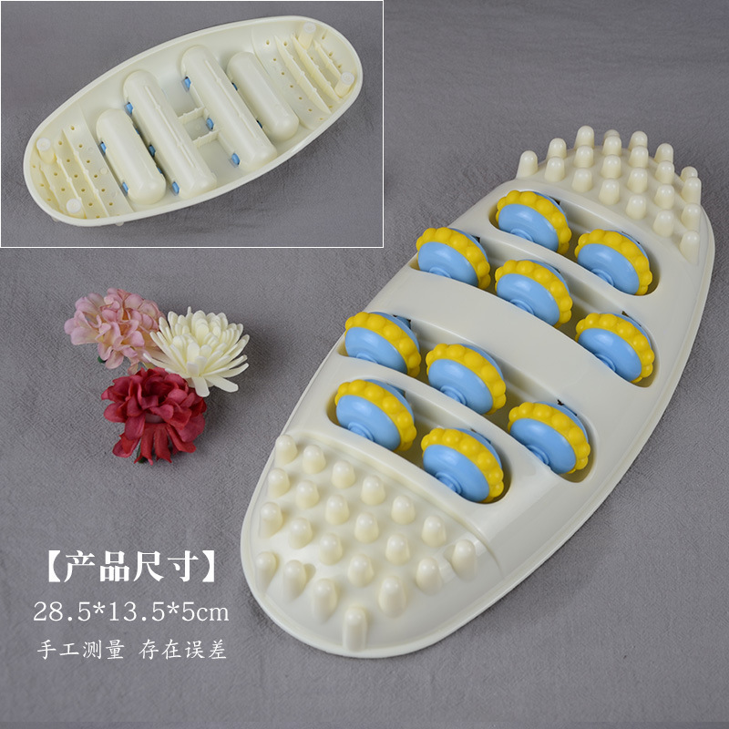 Masaje de la planta de los pies, masaje de acupuntura doméstico, masaje de la planta de los pies elíptica de 4 filas de rodillos