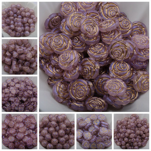 Acrylic Baroque Vintage Gold Oval Pumpkin Bead Bead Bracelet Beaded diy Jewelry Earrings Material