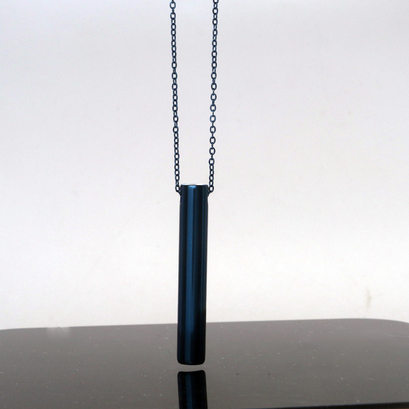 Titanium steel whistle-blue/blue thin o-zi chain 45+5cm