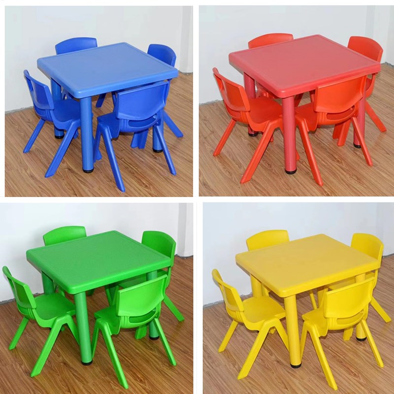 Plastic Table and Chair Game Kidsren's Eating Book Table Small Toy Learning Home Kindergarten Table Baby Square