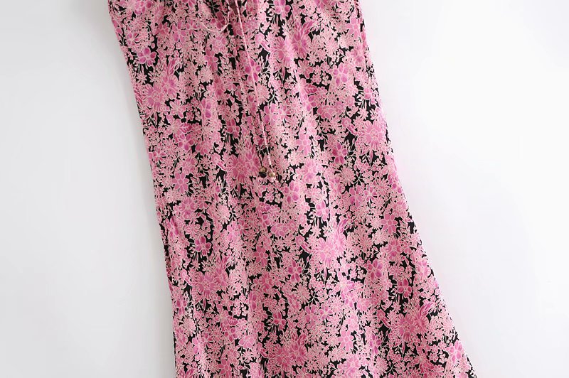 spring cotton water print suspender A-line dress  NSAM28399