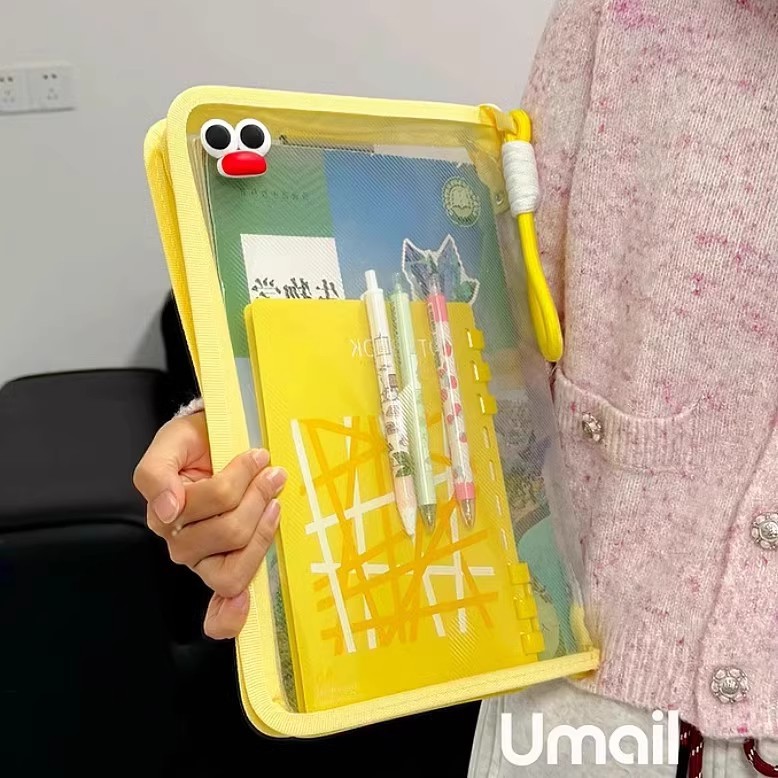 マカロン透明a 4ファイルバッグ大容量は教科書のチャック式の学生が手に入れて厚い防水収納袋を持つことができます。|undefined
