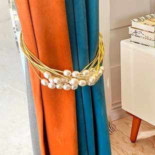 Curtain strap creative simple exquisite pearl strap non-perforated installation Curtain buckle cross-border spot wholesale