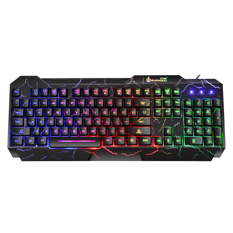 Wired Gaming Keyboard And Mouse Combo With Cracked Glow Design_voghion.com