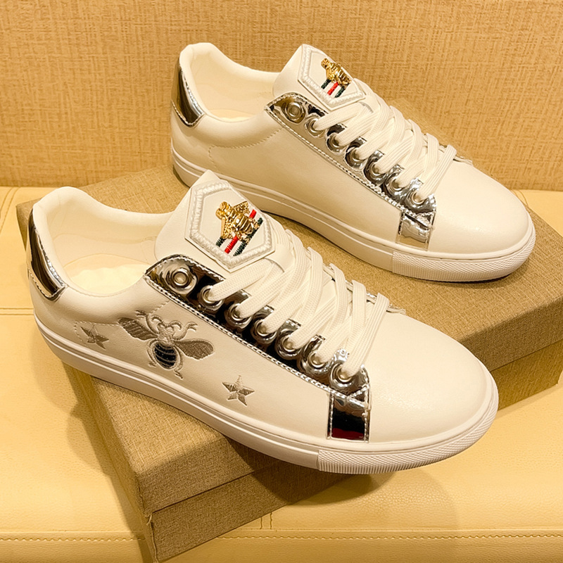 Herren Leder Sneaker Weiß Flach Alltag Freizeitschuhe Herren_voghion.com