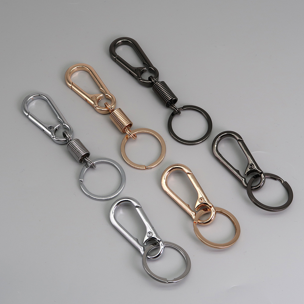 Manufacturer Wholesale Zinc Alloy Key Chain Accessories Ring Car Motorcycle Key Spring Carabiner Men's Waist Hanging
