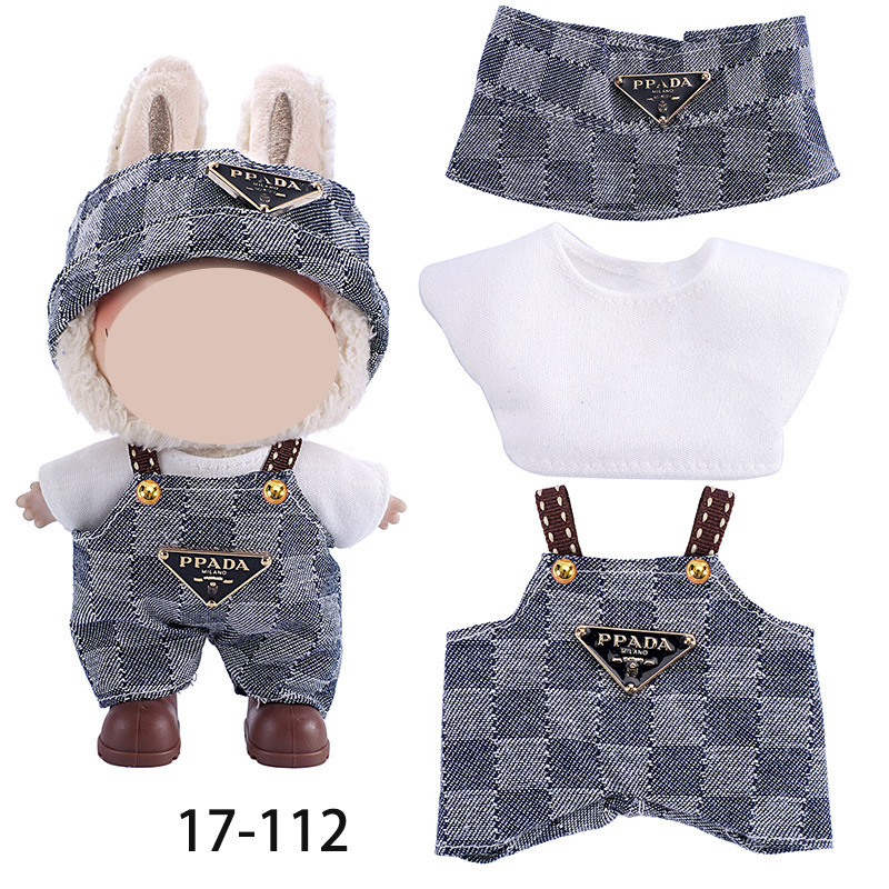 衣類のみ 1、2、3 世代のラブ服ペンダント、座れないベビー服、8 チェック柄オーバーオール セット|undefined