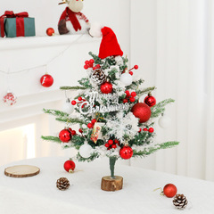 Mini Desktop Christmas Tree, New PE Flocked Mixed 45/60cm Home Refrigerator Window Shopping Center Ornament Christmas Decoration