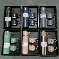 高見えワンカップ三蓋セット魔法瓶カップ貿易ウォーターカップビジネスギフト卸売会社広告シルクスクリーン印刷lo