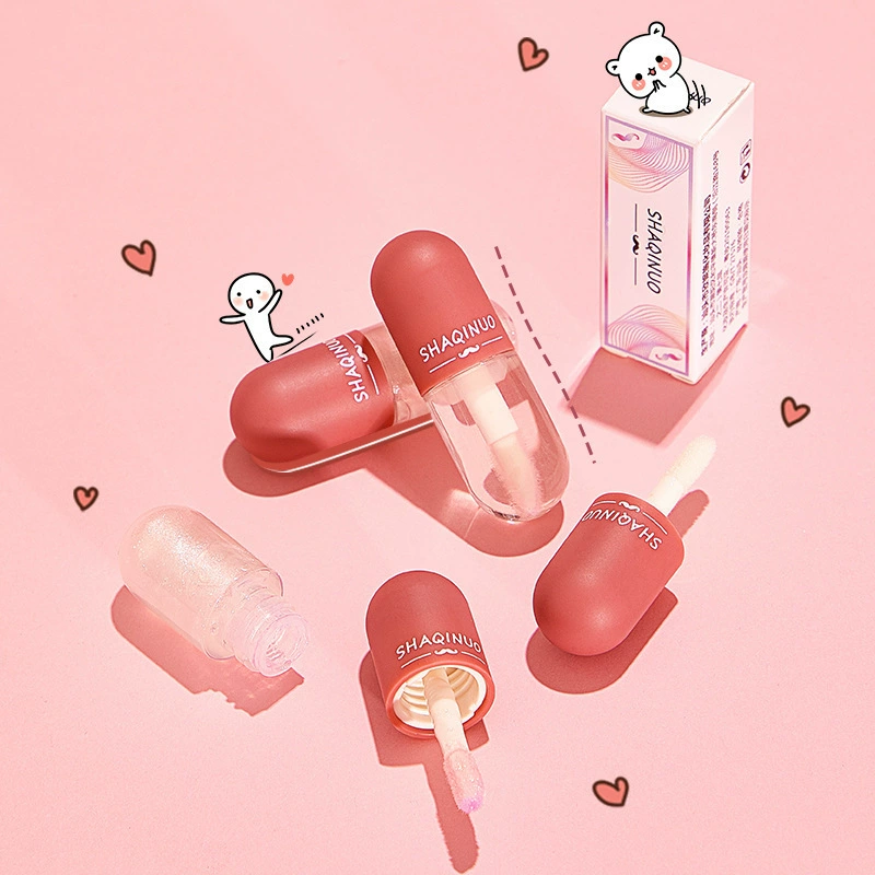 Moisturizing Lip Gloss (Shaqinuo) Small Capsule Mirror-Effect, Transparent, 4 g