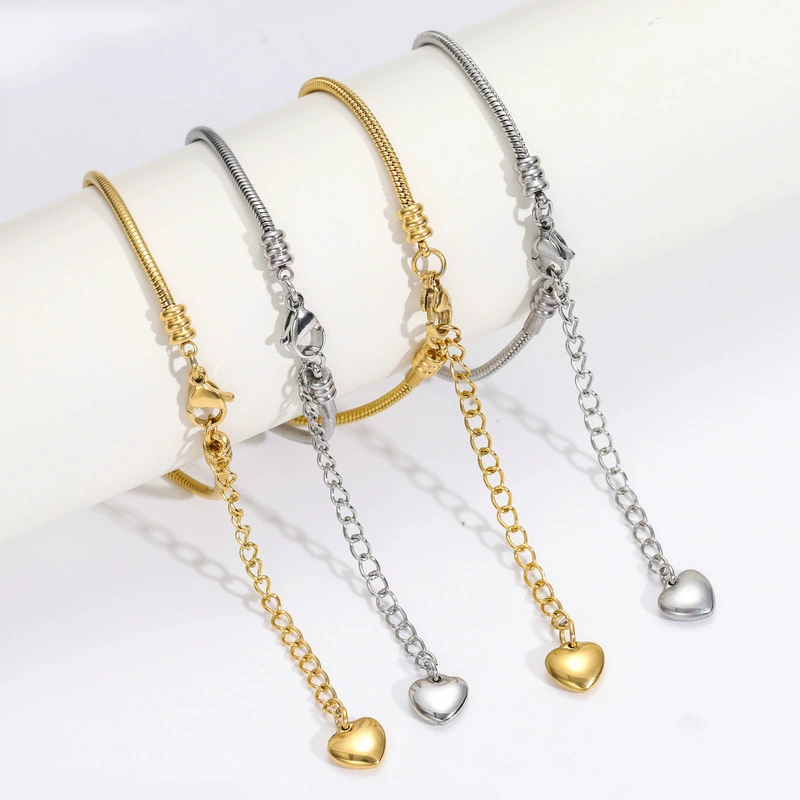  Retro chain stainless steel, accessory, summer bracelet, 750 sample gold, high-quality style, simple and elegant design