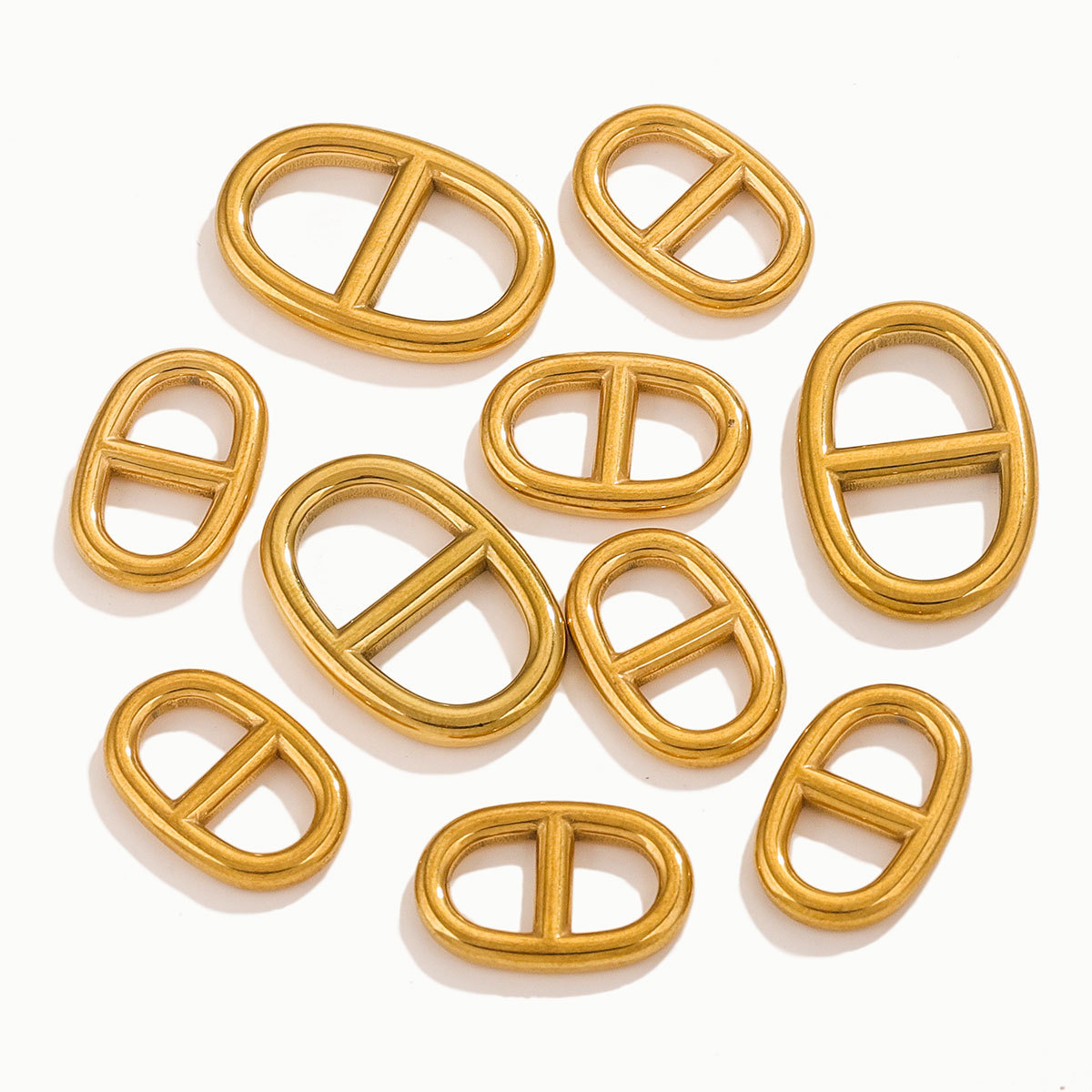 Botón de acero inoxidable oval nariz de cerdo impermeable mini huevo redondo botón de día DIY joyería accesorios de ropa