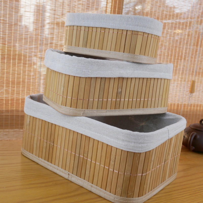 Procesamiento de bambú natural tejido toalla de bambú toalla de baño caja de almacenamiento de ropa caja de almacenamiento doméstica cesta de ropa sucia cesta de bambú plegable