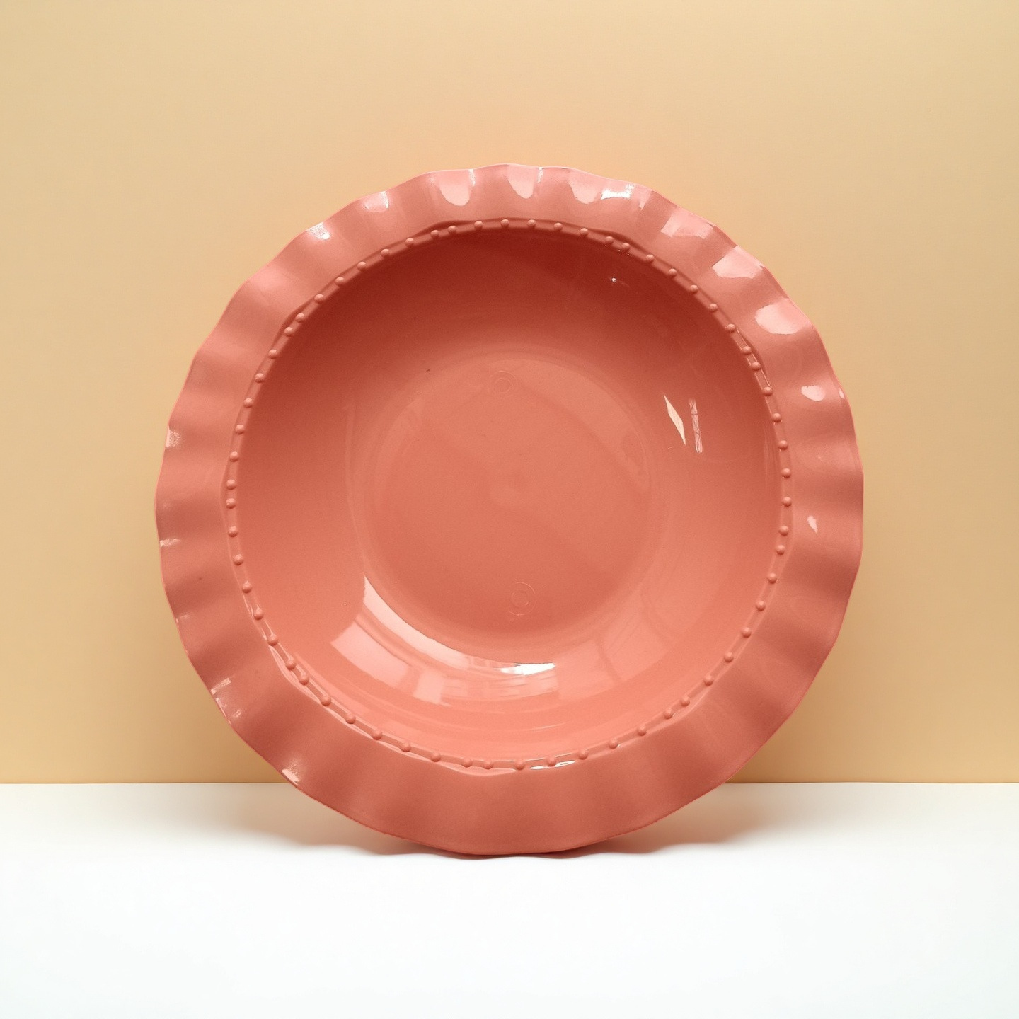 Plato de sombrero de paja de 8 pulgadas plato de pastel creativo de viento de crema PP plato de frutas caseras de porcelana de bocadillos de platos fríos más profundos