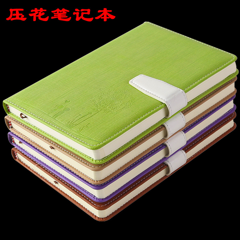 Cuaderno de oficina de negocios A5 creativo en relieve engrosado Bloc de notas pu cuero suave estudiante papelería diario cuaderno