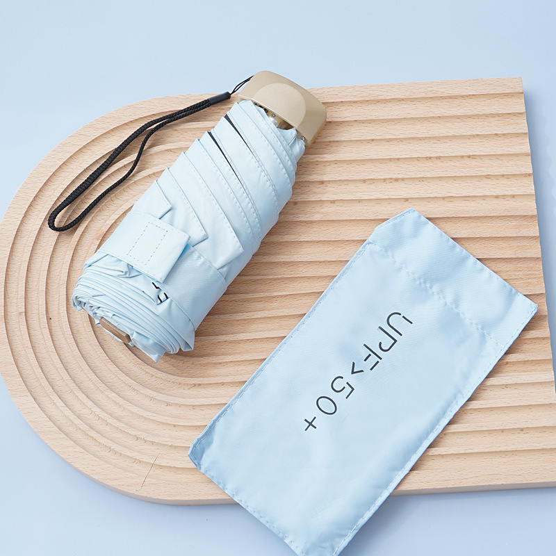 Paraguas de sol paraguas a prueba de UV para mujer logotipo personalizado paraguas publicitario upf50 + plano 50% bolsillo plegable pequeño paraguas de sol