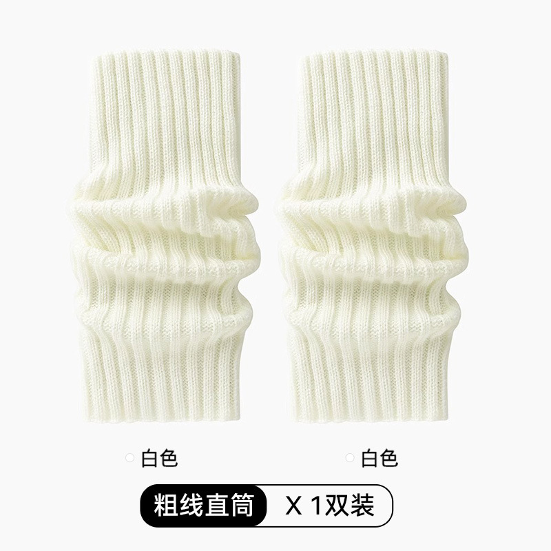 针织袜套白色袜子女春秋小腿袜雪地靴腿套秋冬保暖加厚堆堆袜夏季|undefined