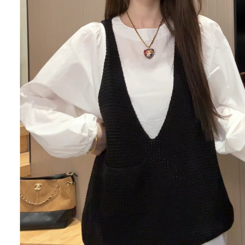 叠穿毛衣吊带女短款宽松外穿背心百搭休闲马甲|undefined