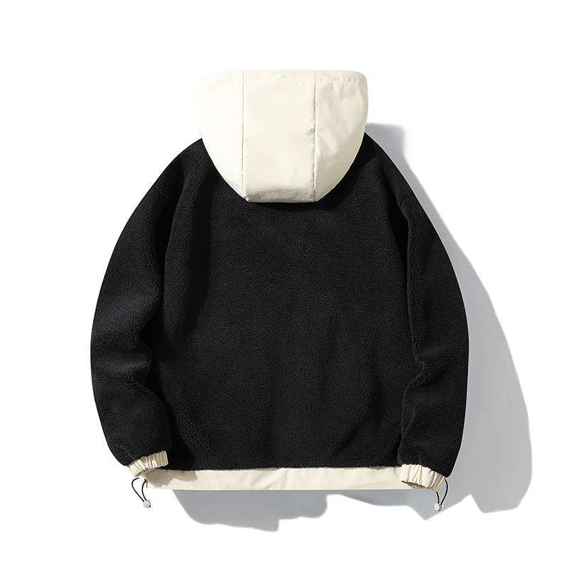 Men's Clothing plus size winter jacket for men thickened men's cotton coat with hood polar fleece lamb fleece_voghion.com