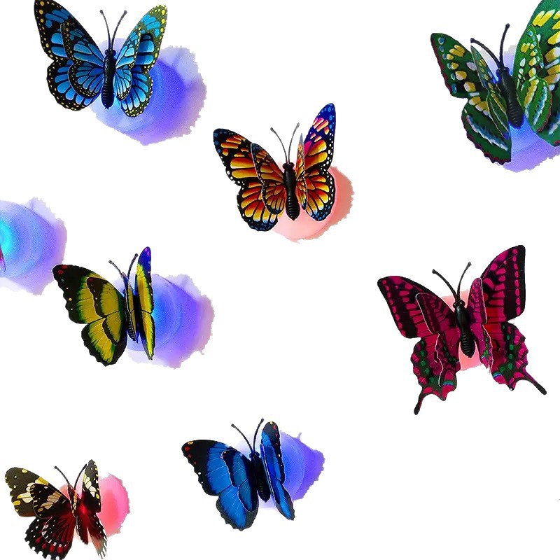 Lámpara de Pared 3D de Mariposa Luminosa, Autoadhesiva, para Dormitorio y Navidad image 6