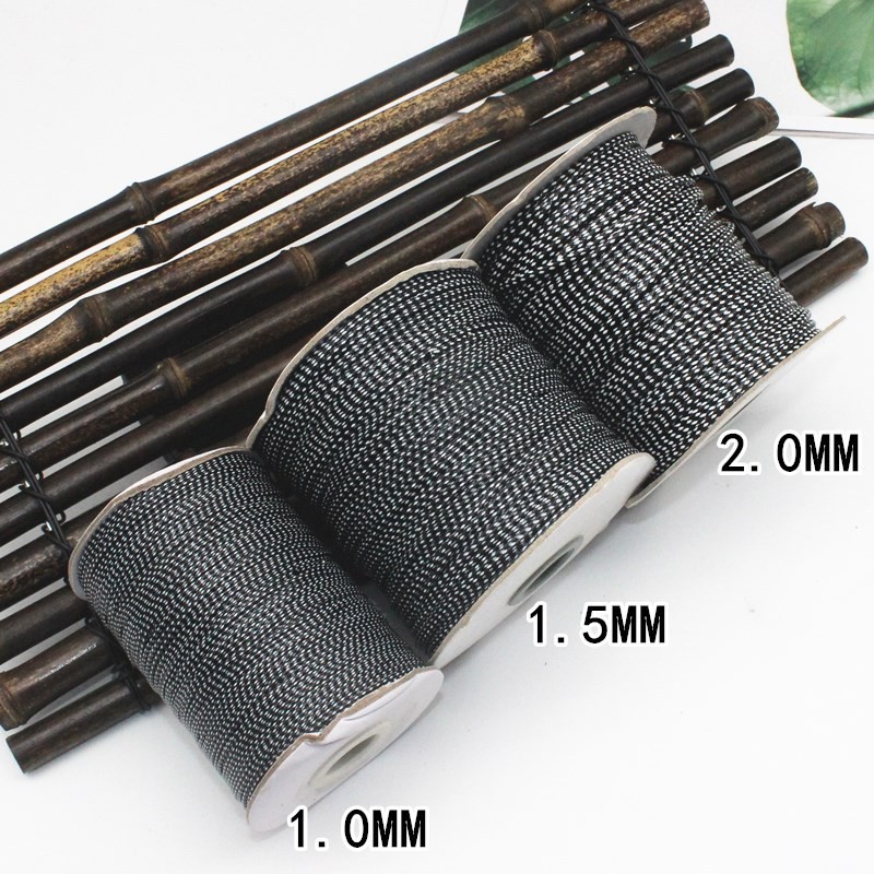 DIY黑白双色进口环保韩国蜡线 1MM 1.5MM 2MM编织项链绳串珠材料