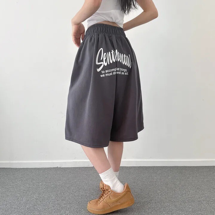 Manufacturer's 4-Color Large Size Korean Style Cropped Pants, New Summer Trendy Elastic Waist Niche Versatile Casual Shorts for Women