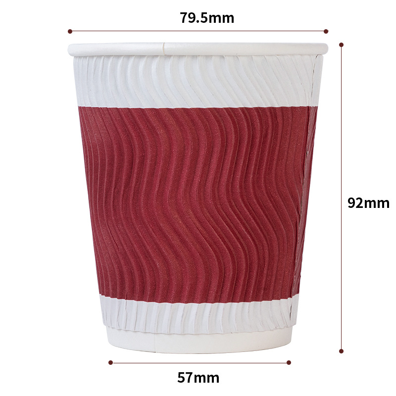 Vaso de papel desechable Qixin, aislado y grueso, vaso de papel de doble capa antiescaldaduras, vaso para café, taza de té para el hogar, vaso para bebidas calientes.