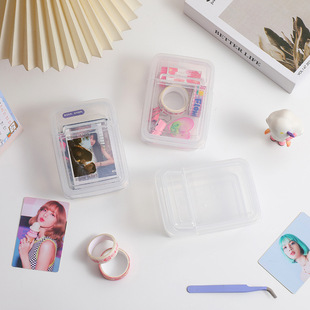 Star-chasing small Kaka film storage box girl's hand account goo card sticker storage box card cover card film storage transparent box