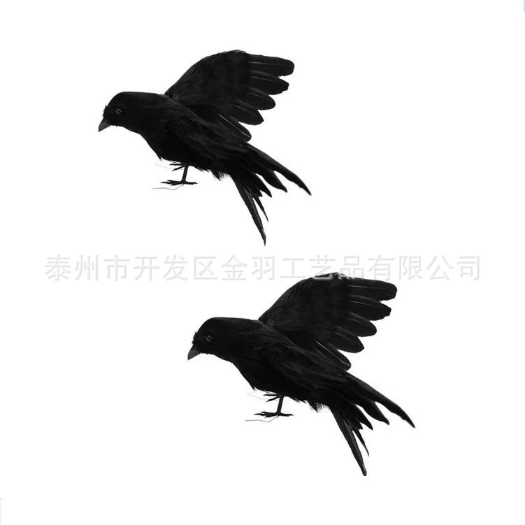 Halloween ghost flocks, migrants, feather crows, black crow props, feather birds