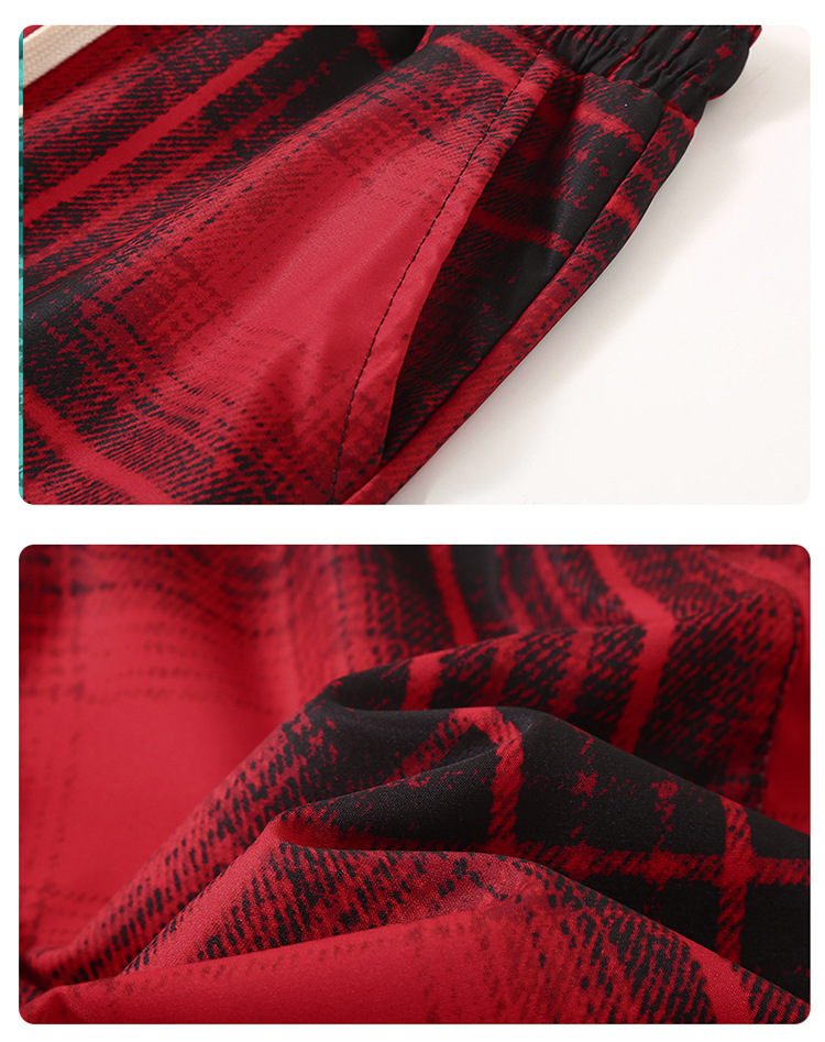 Summer Pajama Pants Men's And Women's Thin Plaid Shorts Loose Fit Plus Size Beach Shorts_viptrois.com