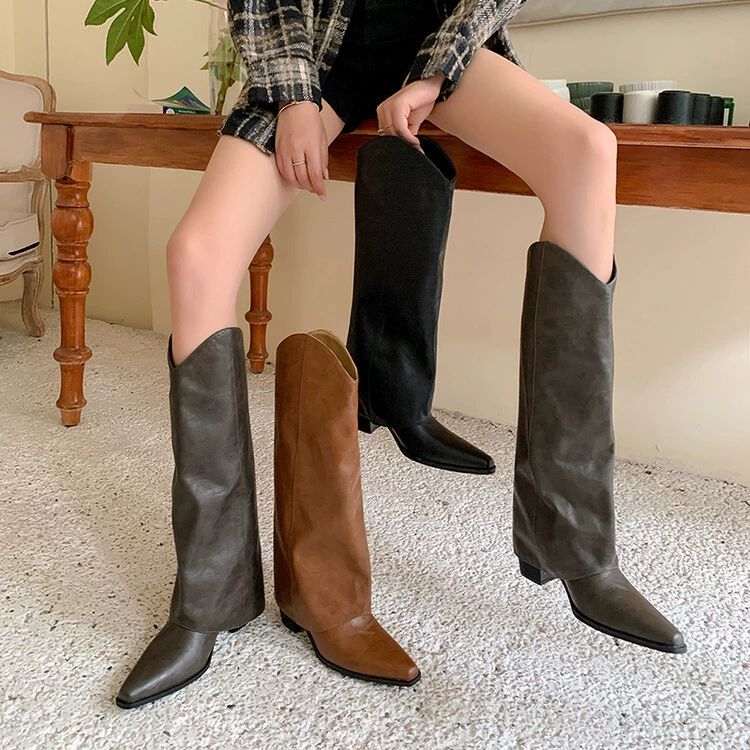 Английский стиль кожаные каблуки рыцарские сапоги Mayard Летние новые сапоги на высоких каблуках Martin сапоги V брюки сапоги женские