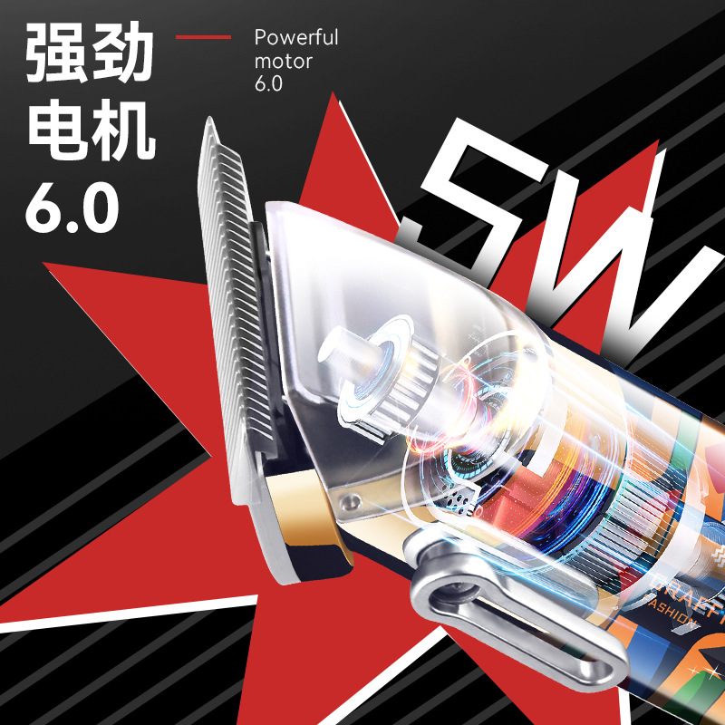 Kemei cortadora de cabello eléctrica KM-MAX5087 graffiti transparente LED digital USB recargable cortadora de cabello
