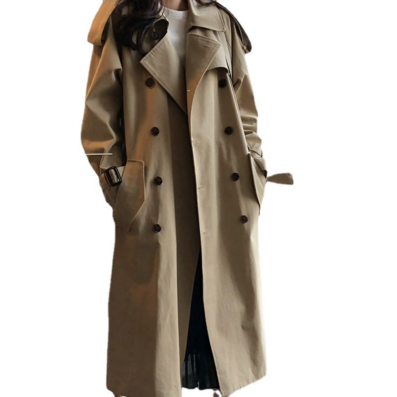 Long trench coat, brand jacket for students, mid-length, 2023, oversize