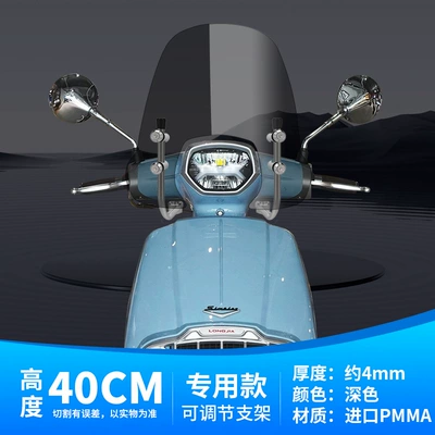 for 2024 Victoria: Motorcycle front windshield - 40cm-dark-special-model-adjustable-bracket