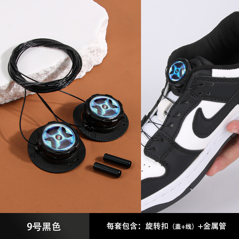 Nuevo desgaste simple zapato giratorio hebilla deportes cordón perezoso zapato libre hebilla anti-caída hebilla de alambre de acero hebilla giratoria cordón