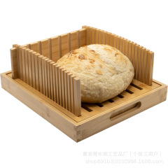 竹製パンスライサー、パンカッティングプレート、まな板、パンくず収集トレイ、折りたたみ式パントーストスライス卸売