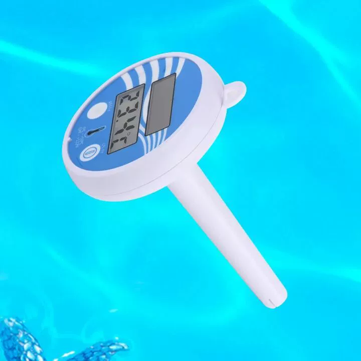 Swimming pool solar-powered, thermometer